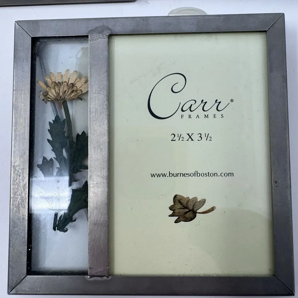 Carr Pressed Flower Picture Frames 2.5”x3.5” Set of 3 Vintage 2001